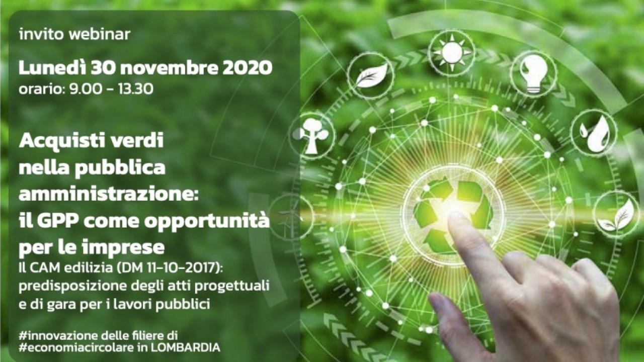 Lombardia, acquisti verdi nella PA: le imprese verso l'economia circolare