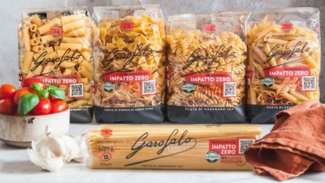Pasta Garofalo: nuovo packaging composto per il 30% da plastica riciclata e riciclabile