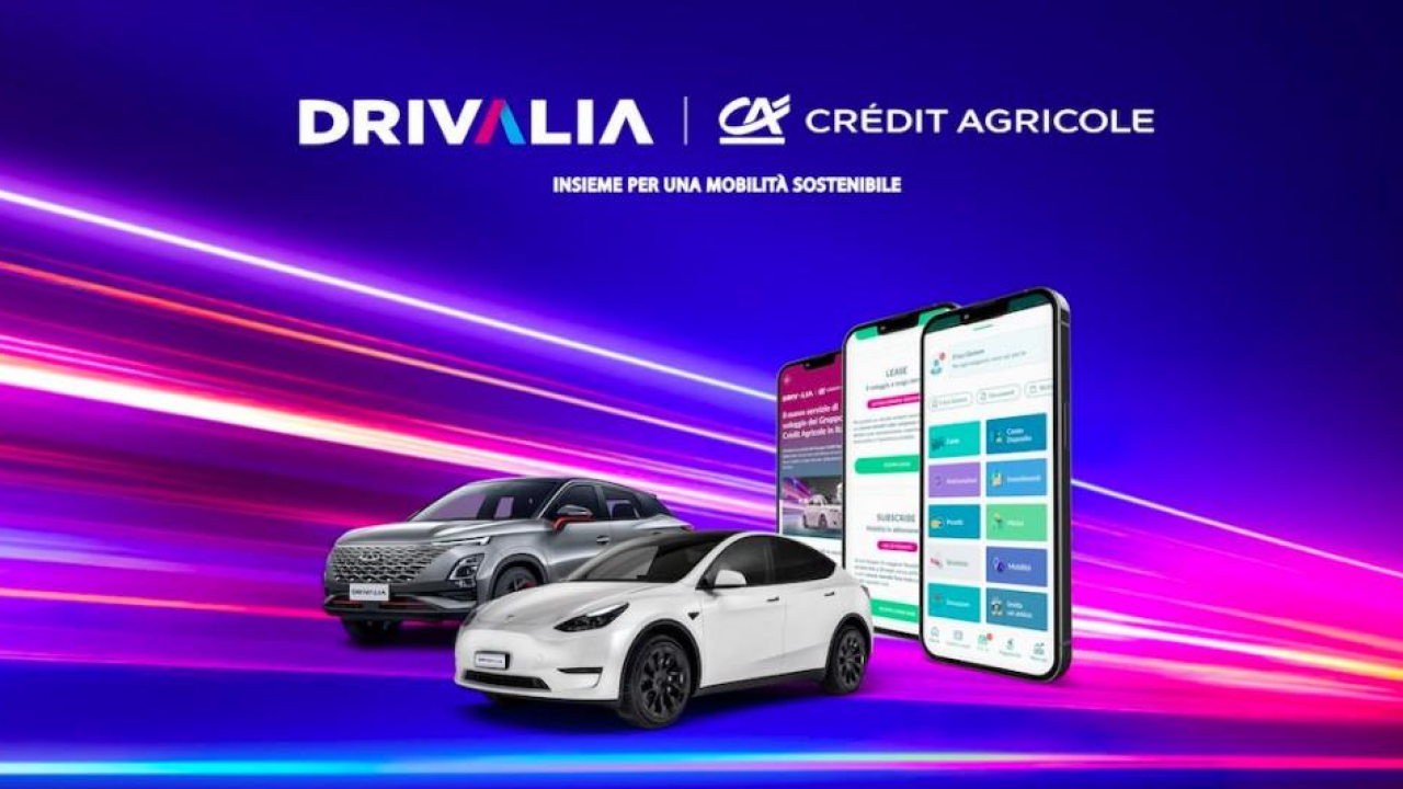 Crédit Agricole Italia e Drivalia: partnership per potenziare i servizi di mobilità integrata
