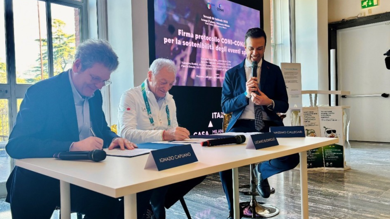 Firmata l’alleanza CONI-CONAI per la sostenibilità degli eventi sportivi